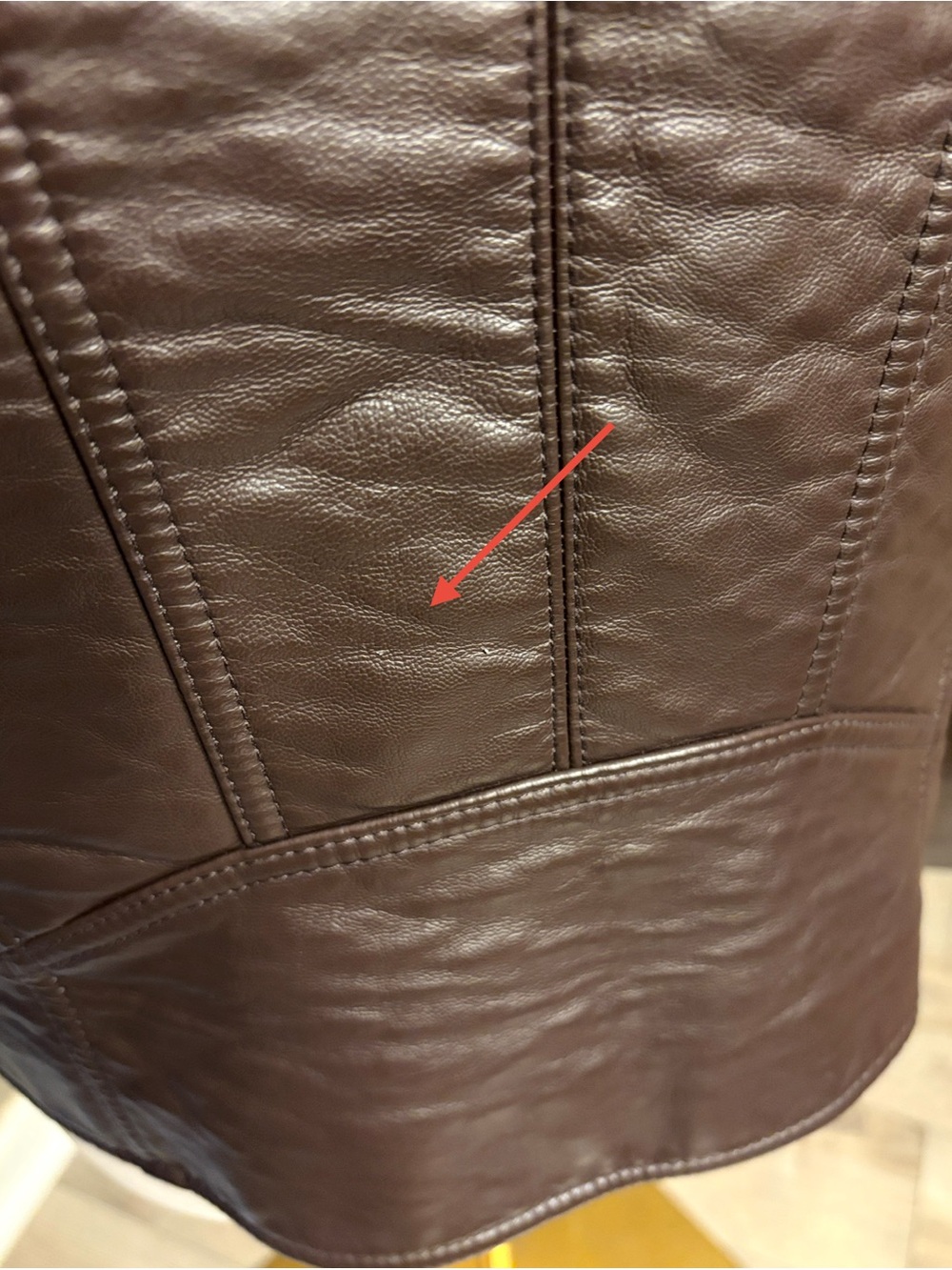 Marc New York Andrew Marc Brown Quilted Faux Leather Moto Jacket Women Size L - Picture 13 of 14